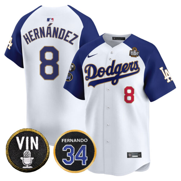 Men's Dodgers 2024 World Series Gold Trim Vapor Premier Limited Jersey V3 - All Stitched - Image 47