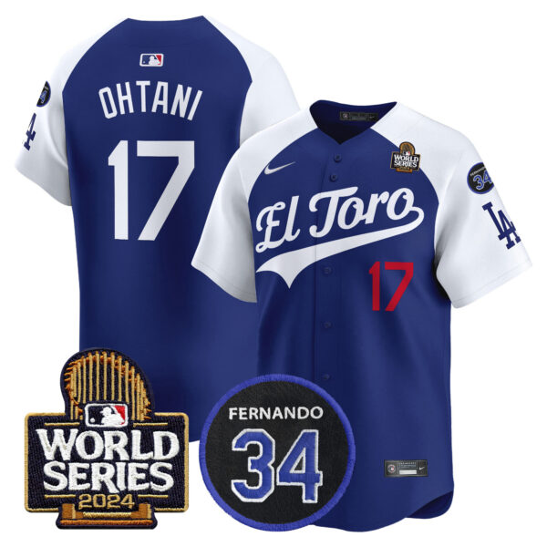 Men's Dodgers El Toro 2024 World Series Patch Vapor Premier Limited Jersey - All Stitched - Image 32