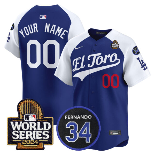 Dodgers El Toro 2024 World Series Patch Vapor Premier Limited Custom Jersey - All Stitched - Image 4