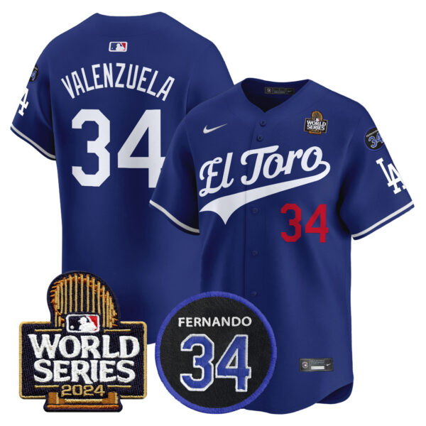 Men's Dodgers El Toro 2024 World Series Patch Vapor Premier Limited Jersey - All Stitched - Image 11