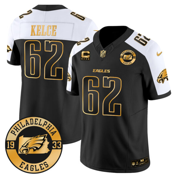 Men's Eagles 2024 Gold Vapor Limited Jersey - Est. 1933 Patch - All Stitched - Image 4