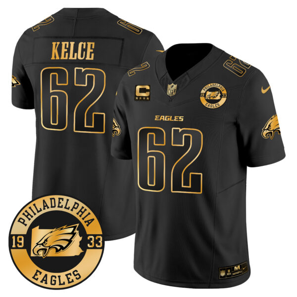 Men's Eagles 2024 Gold Vapor Limited Jersey - Est. 1933 Patch - All Stitched - Image 20