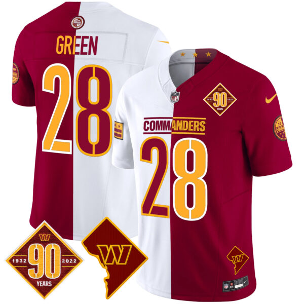 Men's Washington Commanders 90th Anniversary & Home Patch Vapor Limited Jersey - All Stitched - Image 42