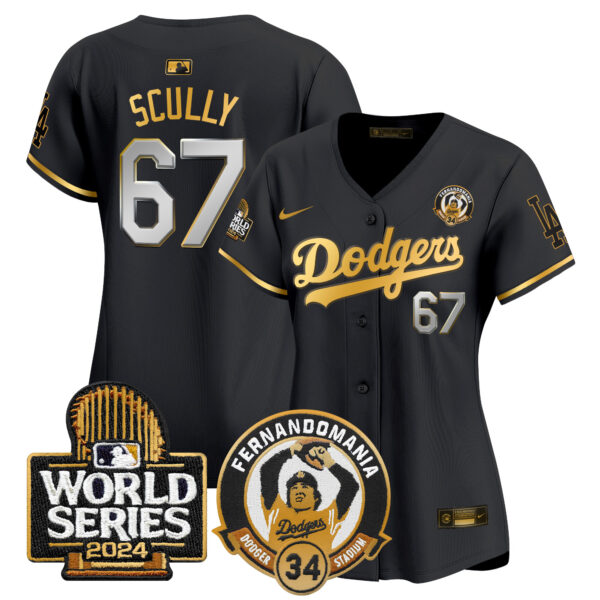 Women's Dodgers Fernando Valenzuela & 2024 World Series Patch Vapor Premier Limited Jersey - All Stitched - Image 6