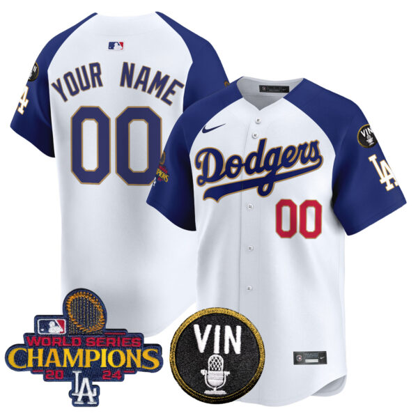 Dodgers 2024 World Series Champions Gold Trim Vapor Premier Limited Custom Jersey V3 - All Stitched - Image 5