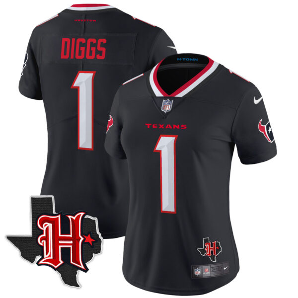 Women's Houston Texans 2024 Texas Patch Vapor Limited Jersey V5 - All Stitched - Image 10