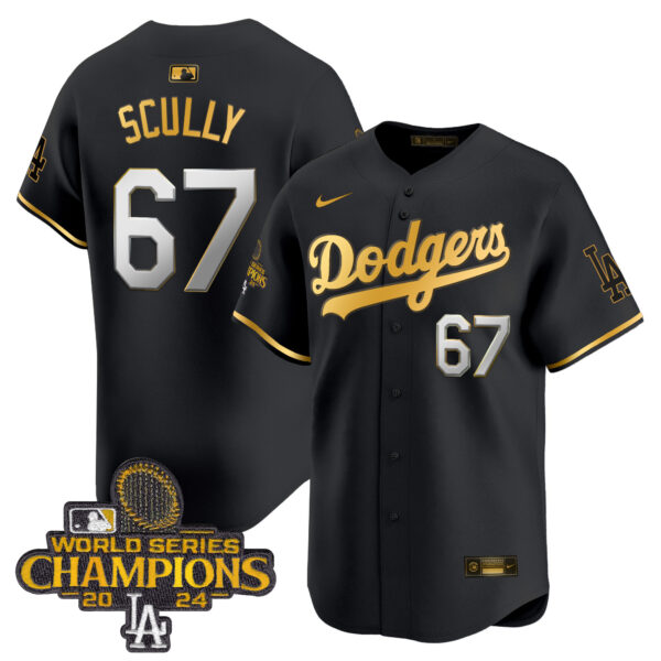 Men's Dodgers 2024 World Series Champions Gold Trim Vapor Premier Limited Jersey - All Stitched - Image 6