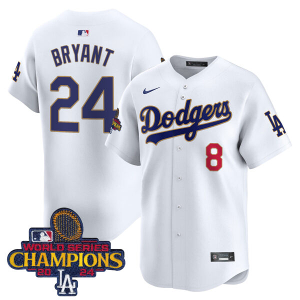Men's Dodgers 2024 World Series Champions Gold Trim Vapor Premier Limited Jersey - All Stitched - Image 25