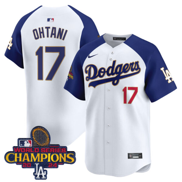 Men's Dodgers 2024 World Series Champions Gold Trim Vapor Premier Limited Jersey - All Stitched - Image 42