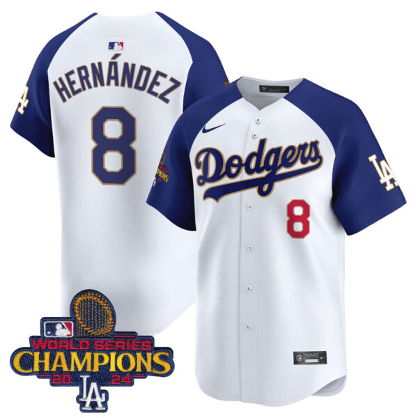 Men's Dodgers 2024 World Series Champions Gold Trim Vapor Premier Limited Jersey - All Stitched - Image 47