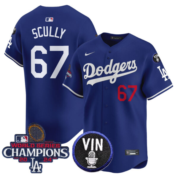 Men's Dodgers 2024 World Series Champions Patch Vapor Premier Limited Jersey V3 - All Stitched - Image 16