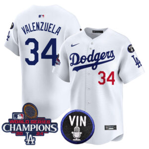 Men's Dodgers 2024 World Series Champions Patch Vapor Premier Limited Jersey V3 - All Stitched