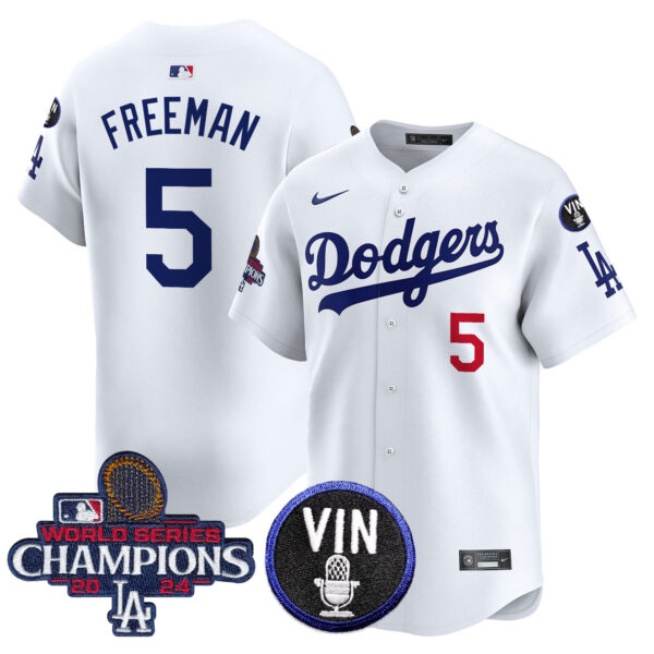 Men's Dodgers 2024 World Series Champions Patch Vapor Premier Limited Jersey V3 - All Stitched - Image 3