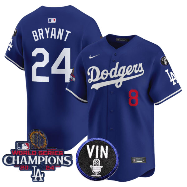 Men's Dodgers 2024 World Series Champions Patch Vapor Premier Limited Jersey V3 - All Stitched - Image 15