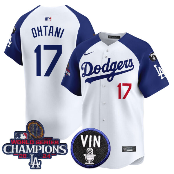 Men's Dodgers 2024 World Series Champions Patch Vapor Premier Limited Jersey V3 - All Stitched - Image 22
