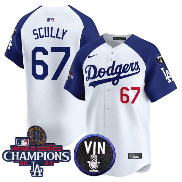 Men's Dodgers 2024 World Series Champions Patch Vapor Premier Limited Jersey V3 - All Stitched - Image 26
