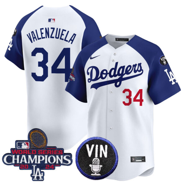 Men's Dodgers 2024 World Series Champions Patch Vapor Premier Limited Jersey V3 - All Stitched - Image 21