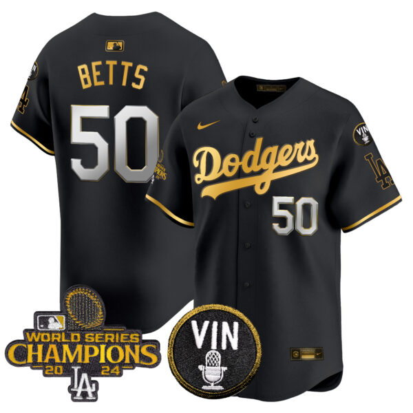Men's Dodgers 2024 World Series Champions Patch Vapor Premier Limited Jersey V3 - All Stitched - Image 44