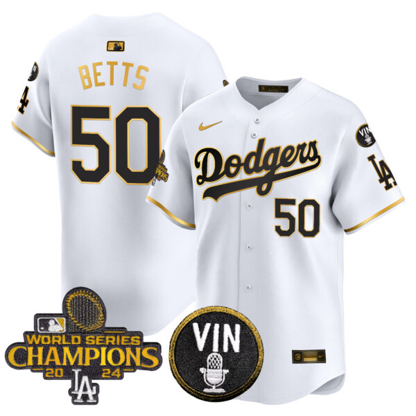 Men's Dodgers 2024 World Series Champions Patch Vapor Premier Limited Jersey V3 - All Stitched - Image 54