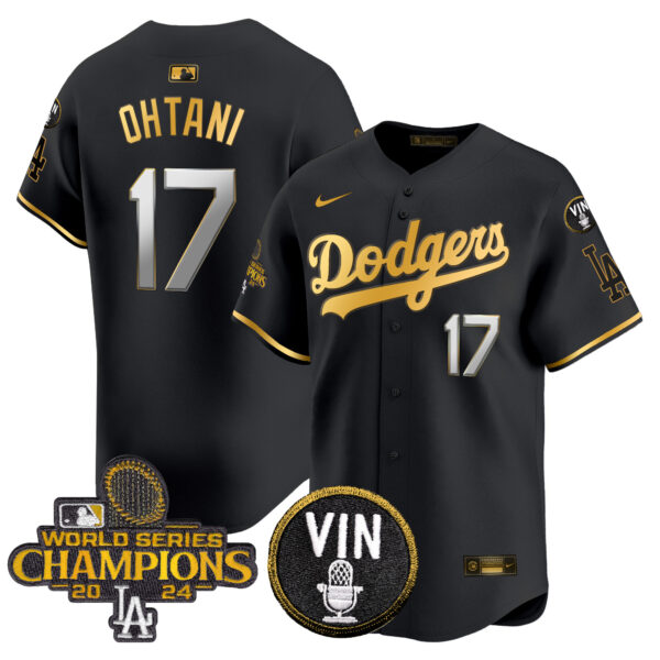 Men's Dodgers 2024 World Series Champions Patch Vapor Premier Limited Jersey V3 - All Stitched - Image 42