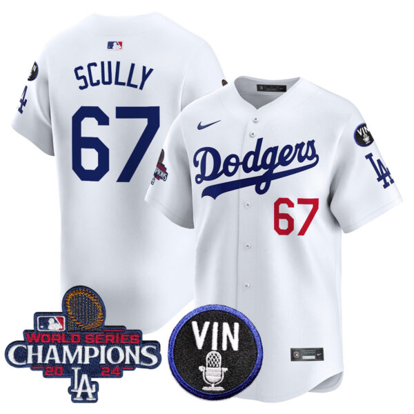 Men's Dodgers 2024 World Series Champions Patch Vapor Premier Limited Jersey V3 - All Stitched - Image 6