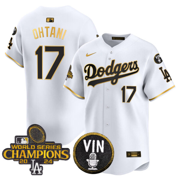 Men's Dodgers 2024 World Series Champions Patch Vapor Premier Limited Jersey V3 - All Stitched - Image 52