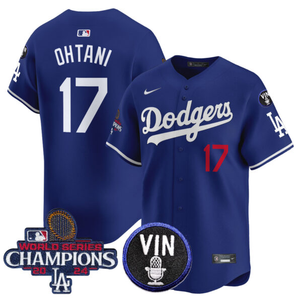 Men's Dodgers 2024 World Series Champions Patch Vapor Premier Limited Jersey V3 - All Stitched - Image 12
