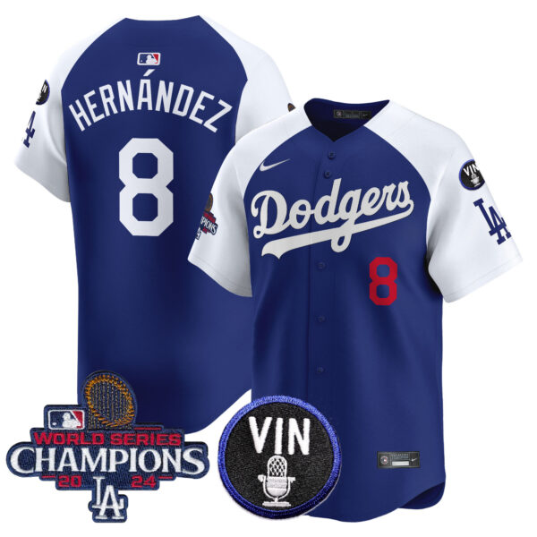 Men's Dodgers 2024 World Series Champions Patch Vapor Premier Limited Jersey V3 - All Stitched - Image 37