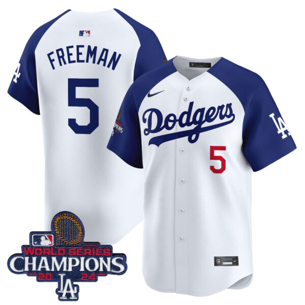 Men's Dodgers 2024 World Series Champions Patch Vapor Premier Limited Jersey - All Stitched - Image 23