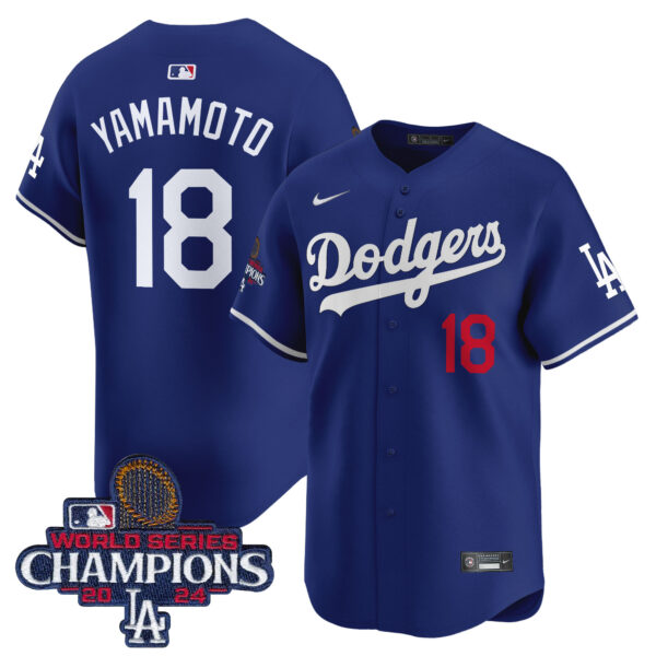 Men's Dodgers 2024 World Series Champions Patch Vapor Premier Limited Jersey - All Stitched - Image 18