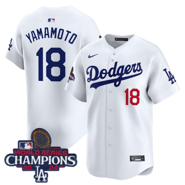 Men's Dodgers 2024 World Series Champions Patch Vapor Premier Limited Jersey - All Stitched - Image 8