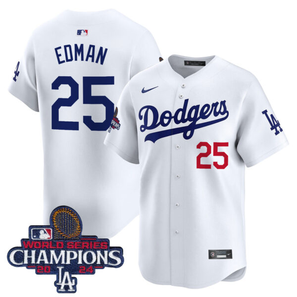 Men's Dodgers 2024 World Series Champions Patch Vapor Premier Limited Jersey - All Stitched - Image 9