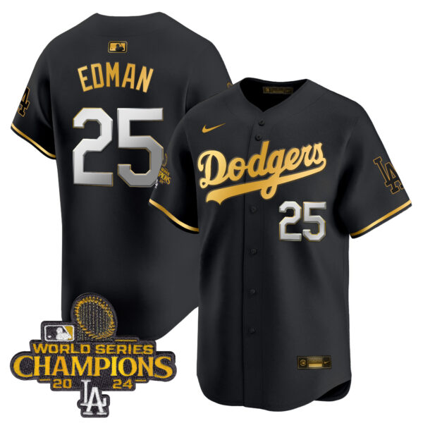 Men's Dodgers 2024 World Series Champions Patch Vapor Premier Limited Jersey - All Stitched - Image 49