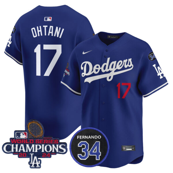 Men's Dodgers 2024 World Series Champions Patch Vapor Premier Limited Jersey V2 - All Stitched - Image 12
