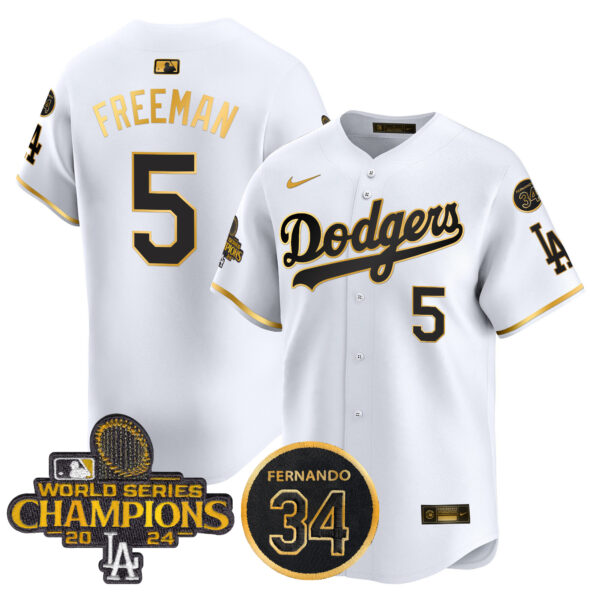 Men's Dodgers 2024 World Series Champions Patch Vapor Premier Limited Jersey V2 - All Stitched - Image 53