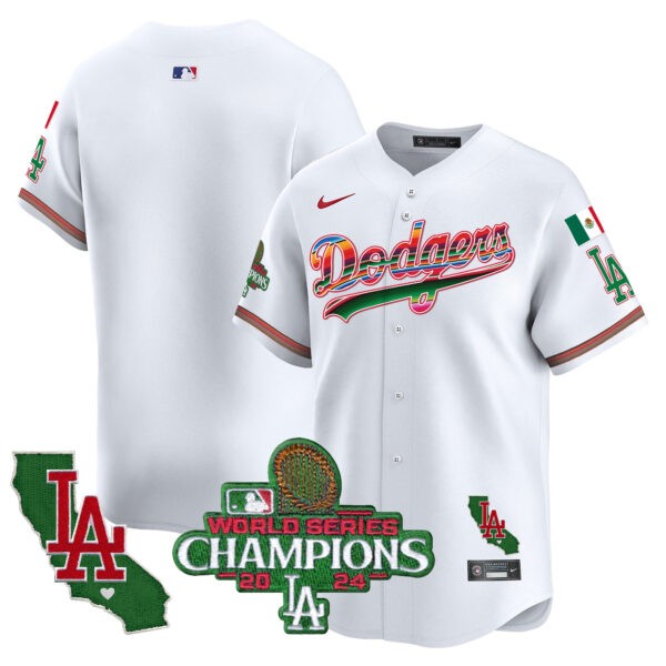 Men's Dodgers Mexico 2024 World Series Champions Vapor Premier Limited Jersey - All Stitched - Image 10