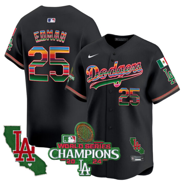 Men's Dodgers Mexico 2024 World Series Champions Vapor Premier Limited Jersey - All Stitched - Image 29
