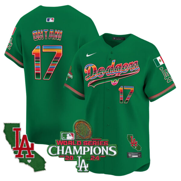 Men's Dodgers Mexico 2024 World Series Champions Vapor Premier Limited Jersey - All Stitched - Image 42