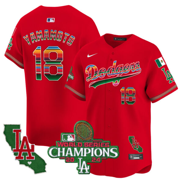 Men's Dodgers Mexico 2024 World Series Champions Vapor Premier Limited Jersey - All Stitched - Image 58