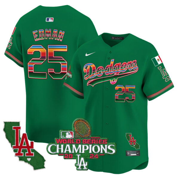 Men's Dodgers Mexico 2024 World Series Champions Vapor Premier Limited Jersey - All Stitched - Image 49