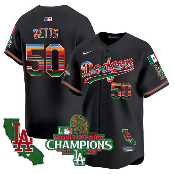 Men's Dodgers Mexico 2024 World Series Champions Vapor Premier Limited Jersey - All Stitched - Image 24