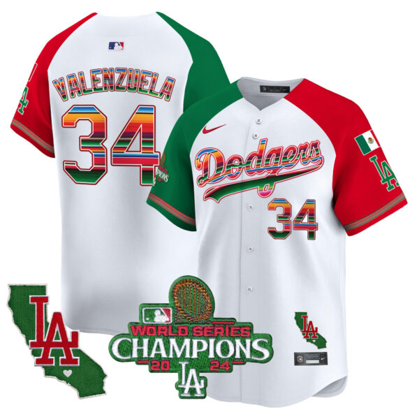 Men's Dodgers Mexico 2024 World Series Champions Vapor Premier Limited Jersey - All Stitched - Image 31