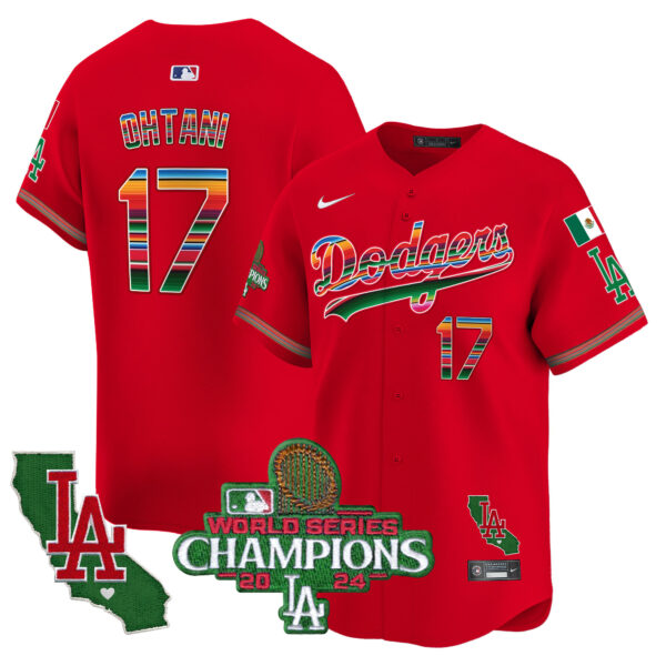 Men's Dodgers Mexico 2024 World Series Champions Vapor Premier Limited Jersey - All Stitched - Image 52