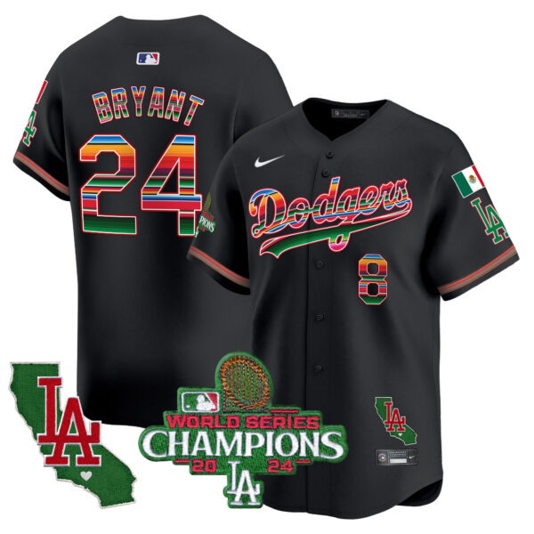 Men's Dodgers Mexico 2024 World Series Champions Vapor Premier Limited Jersey - All Stitched - Image 25