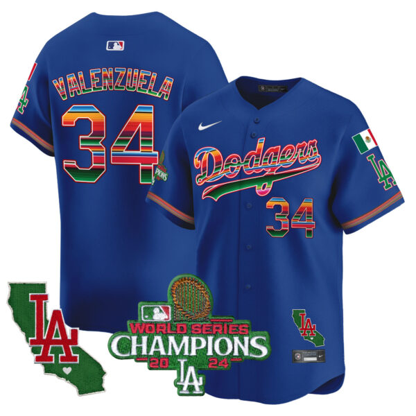 Men's Dodgers Mexico 2024 World Series Champions Vapor Premier Limited Jersey - All Stitched - Image 11