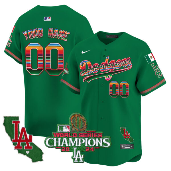 Dodgers Mexico 2024 World Series Champions Vapor Premier Limited Custom Jersey - All Stitched - Image 5