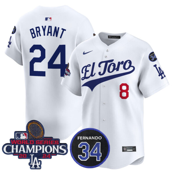 Men's Dodgers El Toro 2024 World Series Champions Patch Vapor Premier Limited Jersey - All Stitched - Image 5