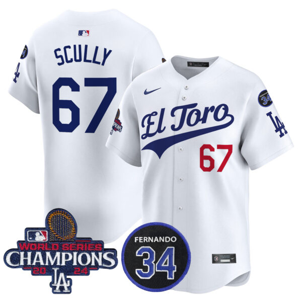 Men's Dodgers El Toro 2024 World Series Champions Patch Vapor Premier Limited Jersey - All Stitched - Image 6
