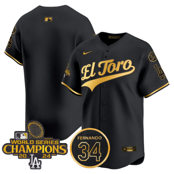 Men's Dodgers El Toro 2024 World Series Champions Patch Vapor Premier Limited Jersey - All Stitched - Image 50