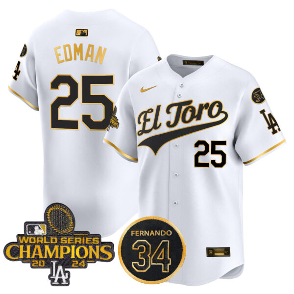 Men's Dodgers El Toro 2024 World Series Champions Patch Vapor Premier Limited Jersey - All Stitched - Image 59